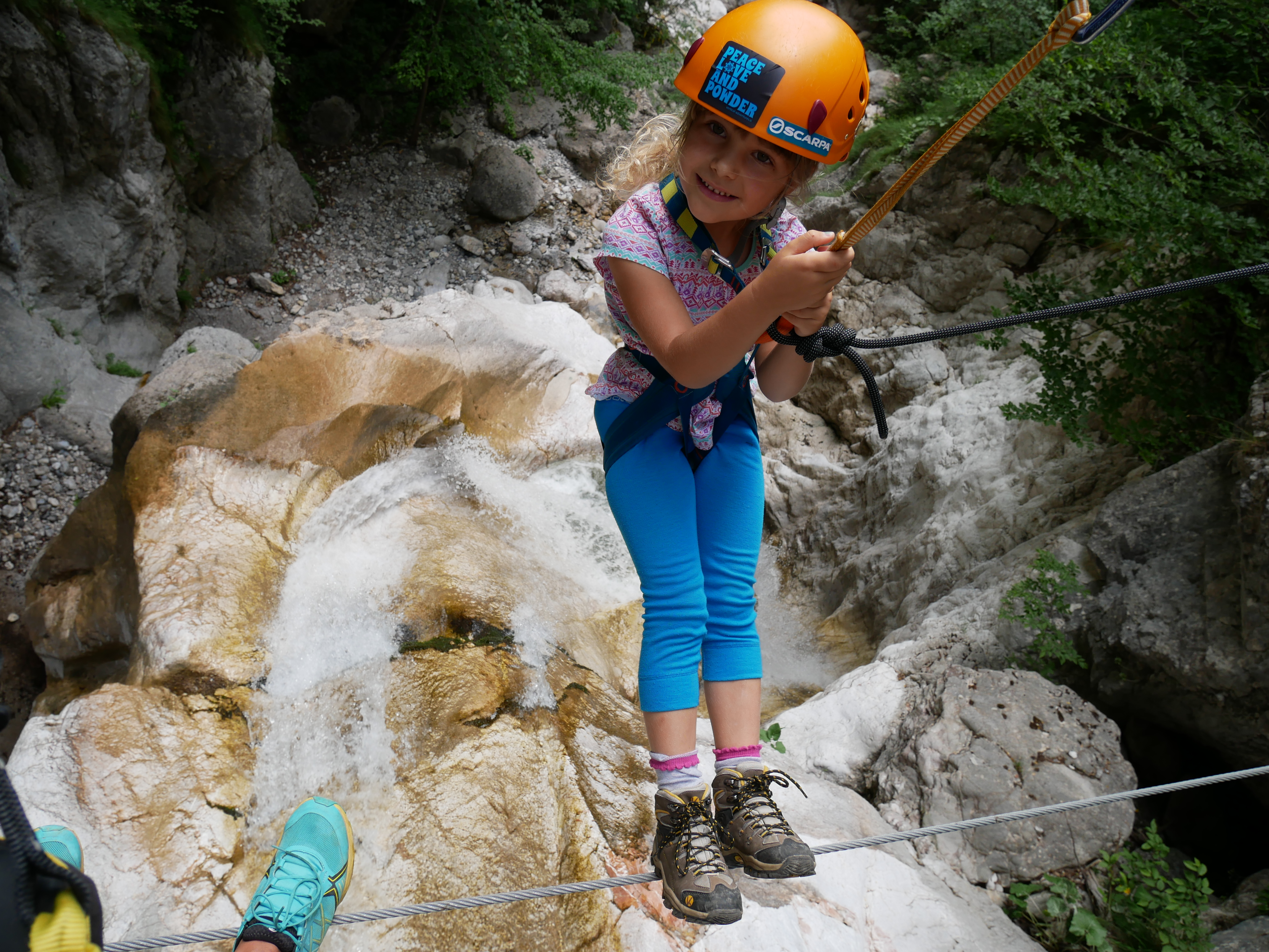 kids climbing slovenia via ferrata